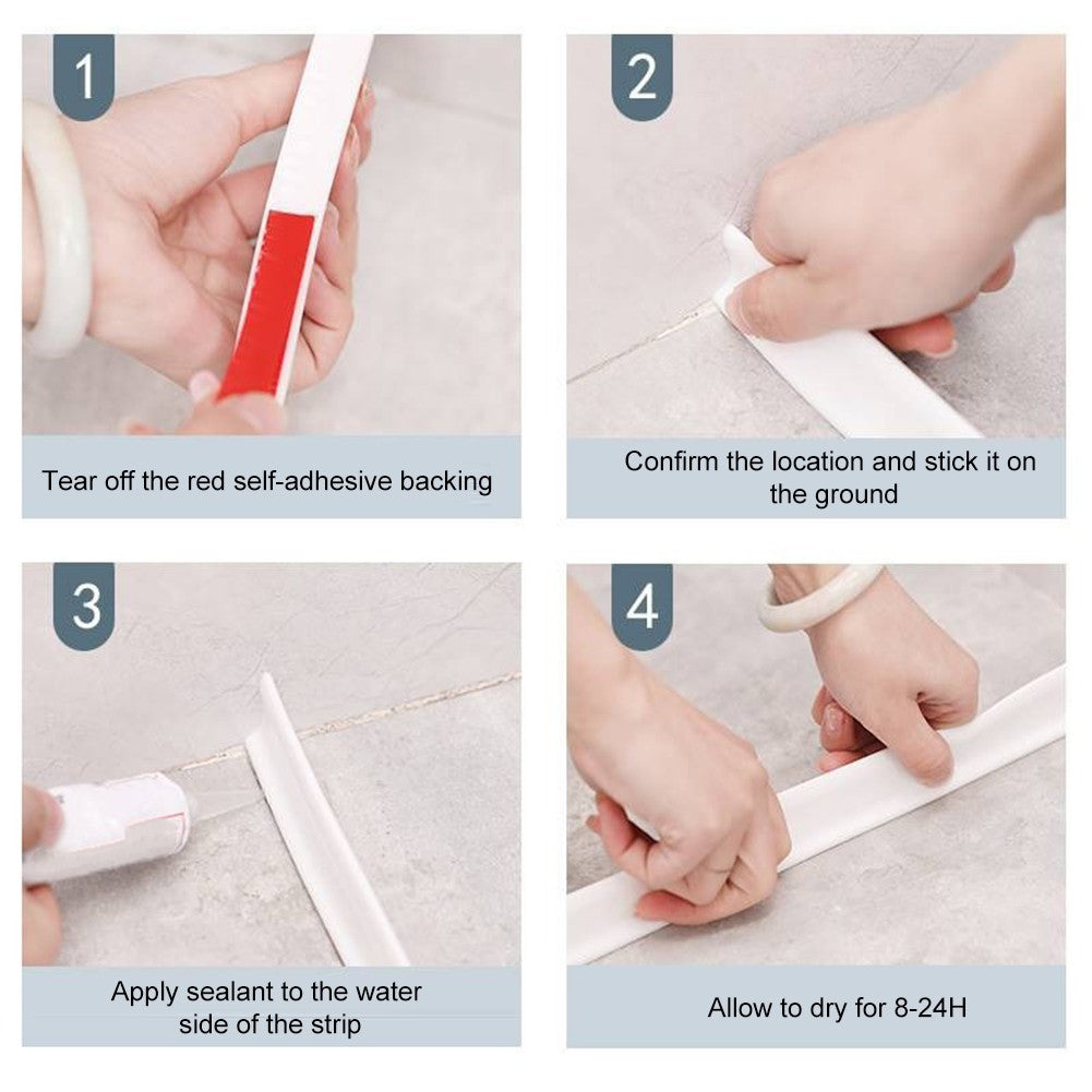 Flexible Shower Water Stopper Silicone Strip for Bathroom Water Control Use