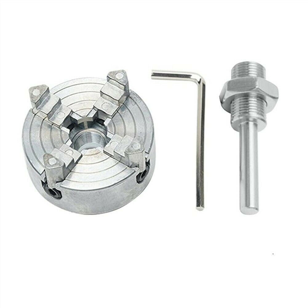 Mini Drill Chuck,Z011 Metal 4 Jaws Manual Lathe Chuck Clamp HCS,Self-Centering