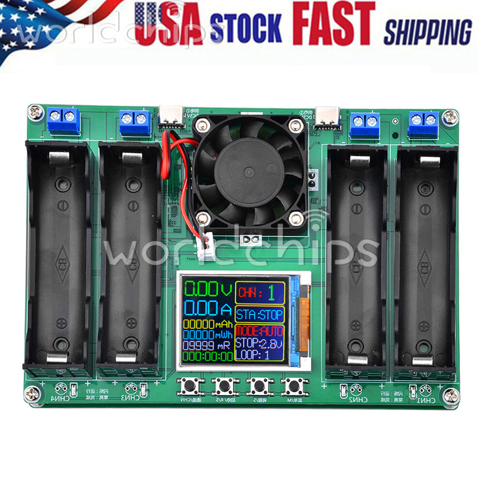 4Channel 18650 Battery Capacity Resistance Tester Auto Charging Discharge Module