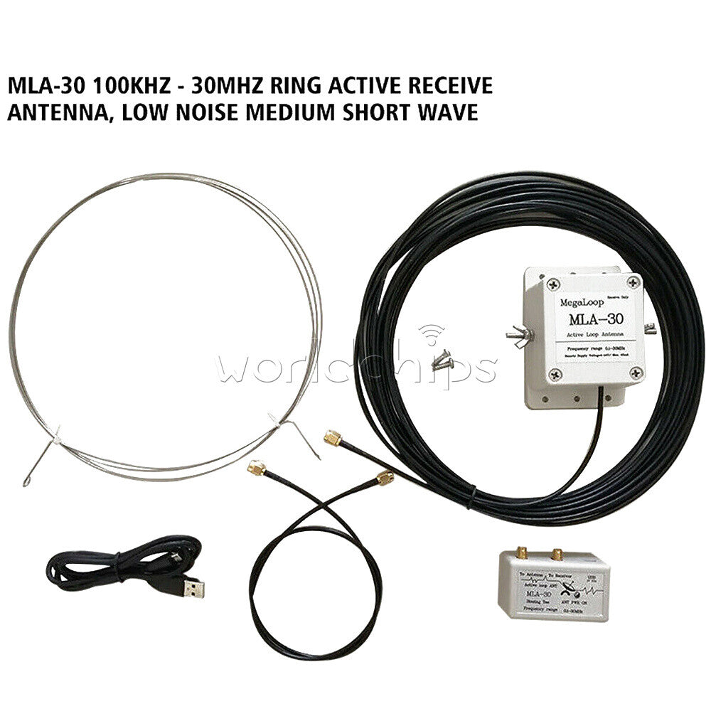 10PCS MLA-30+ 0.5-30MHz Ring Active Receive Antenna Wave SDR Loop Radio Antenna
