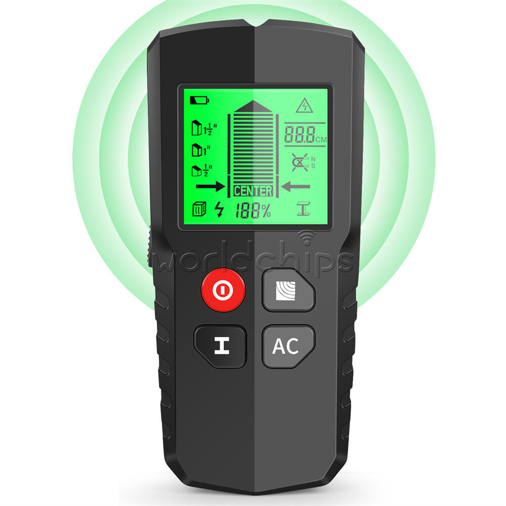 5in1 Stud Finder Wall Metal Detector Backlight AC Live Wire Scanner Wood Checker