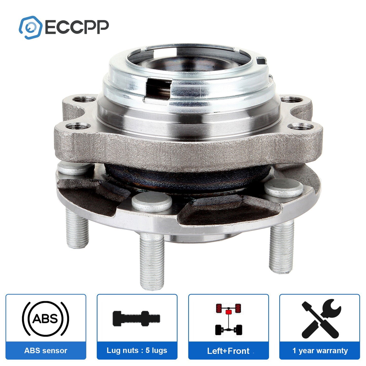 1Pc Wheel Hub Bearing Front Driver Side For Nissan Murano 3.5L 2009 2010-2014