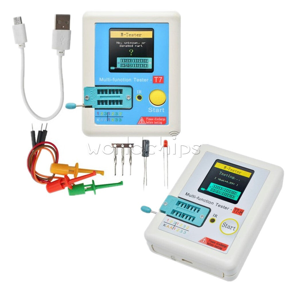 C-T7-H high precision transistor tester 1.8 inches Capacitance Meter + Cable Kit