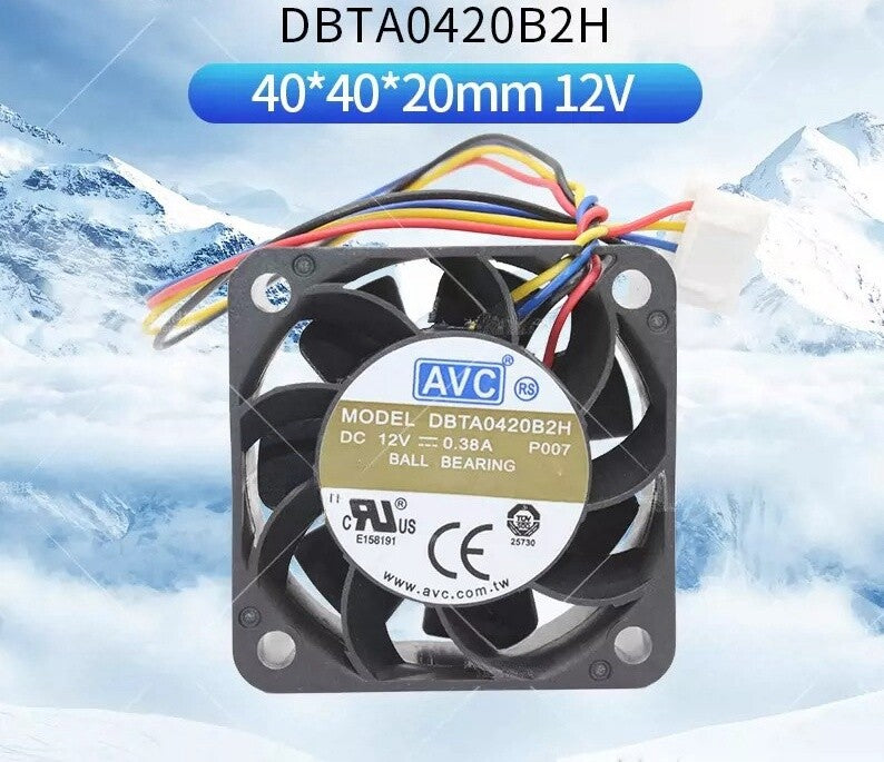 1/piece AVC DBTA0420B2H 12V0.38A 4CM 4-wire PWM Speed Regulation Cooling Fan