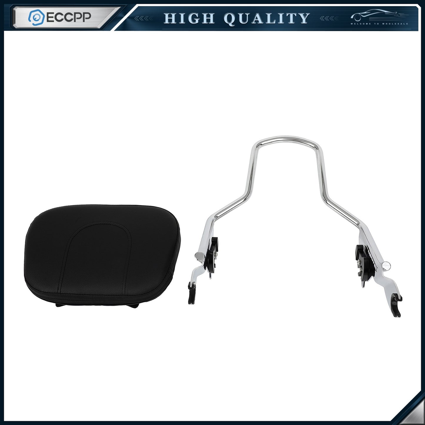 Chrome Detachable Backrest Sissy Bar For Harley Road King 09-23