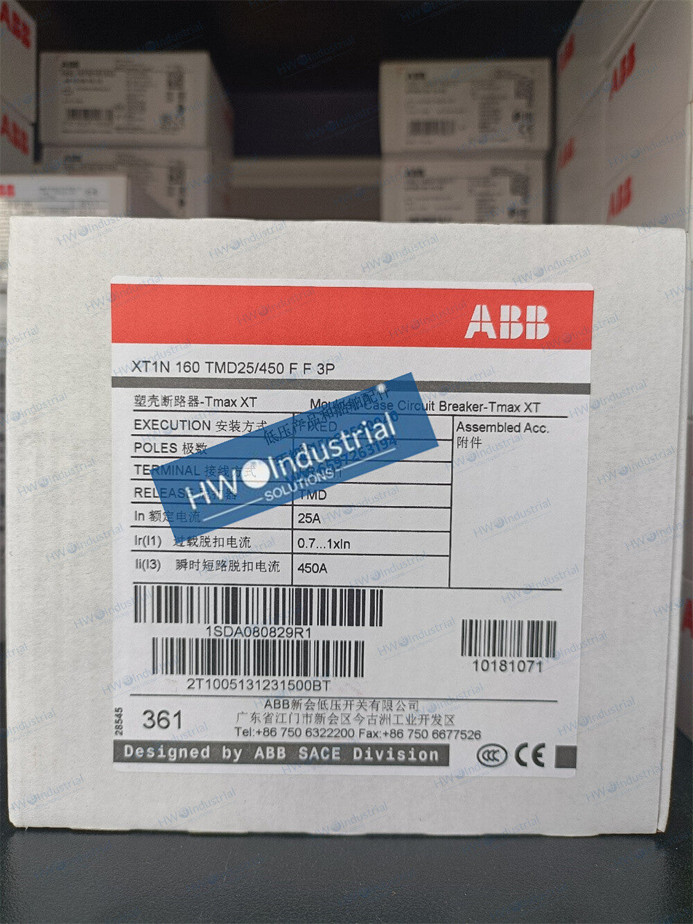 1/Piece XT1N 160 TMD25/450 FF 3P 25A  ABB Molded Case Circuit Breaker