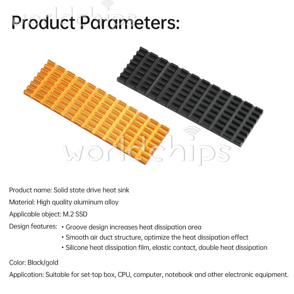 10pc M.2 SSD Cooler Cooling Heat Sink 3/6MM Thickness Slotted Aluminum Heat Sink