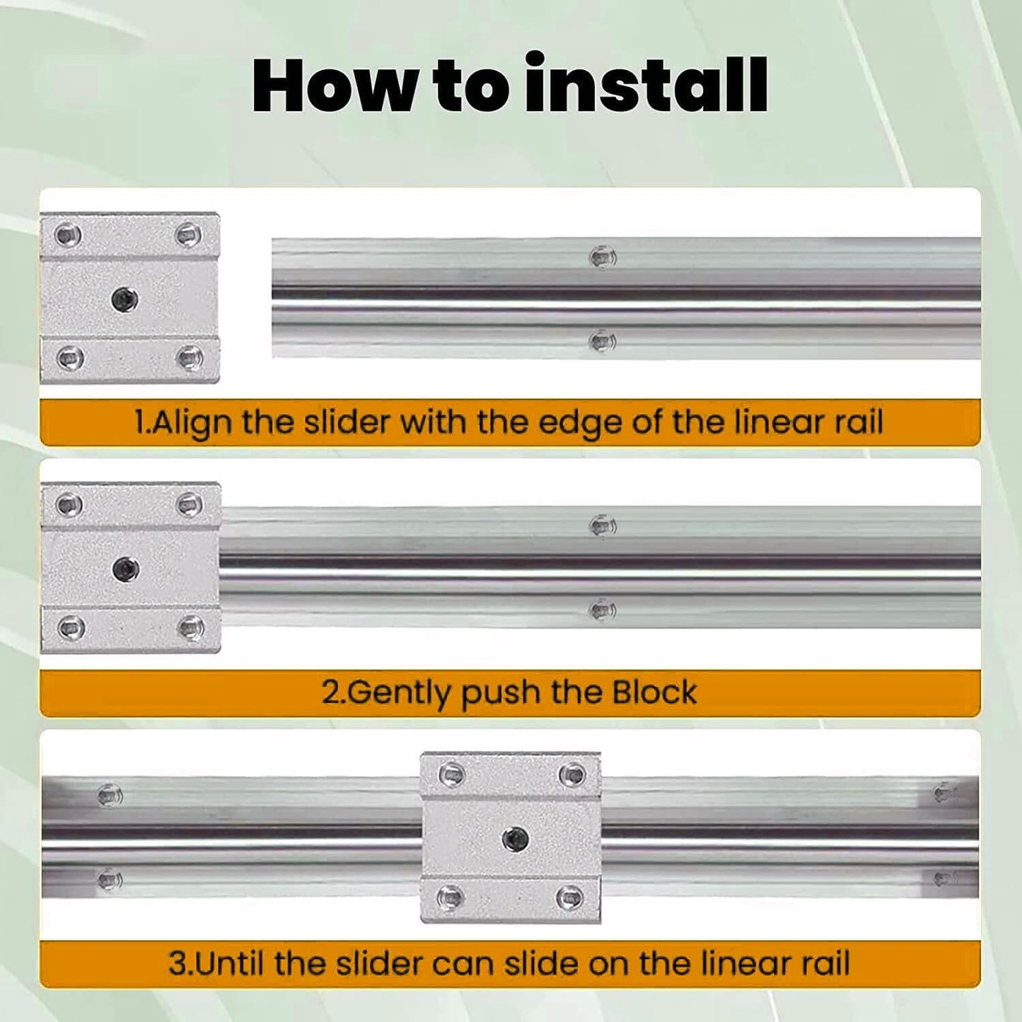 Linear Rail SBR20 1500Mm 2PCS Linear Rail Guide with 4 PCS SBR20UU Square Type C