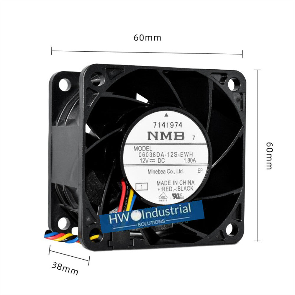 1/piece NMB 06038DA-12S-EWH 12V 1.80A 6038 6cm Server Chassis Cooling Fan