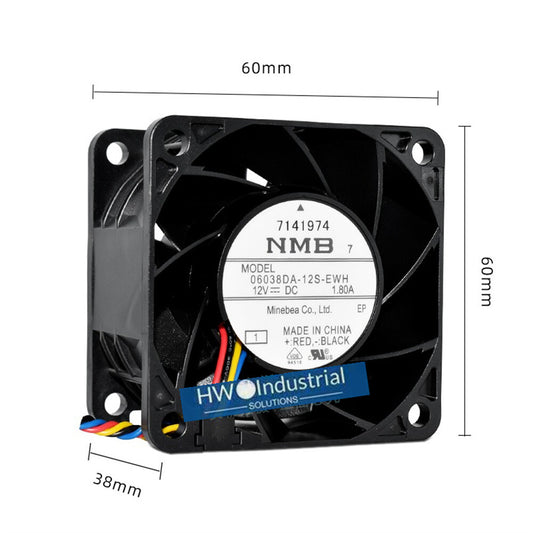1/piece NMB 06038DA-12S-EWH 12V 1.80A 6038 6cm Server Chassis Cooling Fan