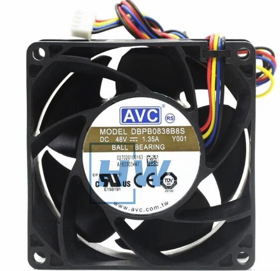 1Pc  AVC DBPB0838B8S 48V 1.35A 8038 8CM High Air Volume 4-wire Cooling Fan