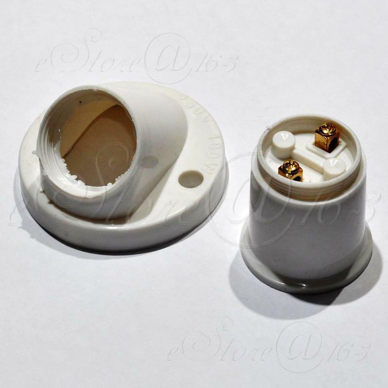 2x E27 Screw Base Round Oblique Wall / Celling Mounted Light Bulb Lamp Socket -B