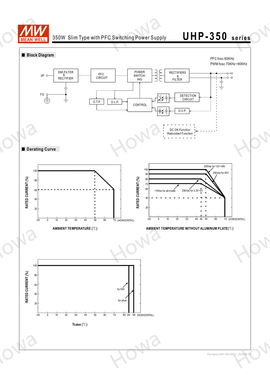 UHP-350 switching power supply 5V15V24V36V48V55 PFC high performance ultra-thin