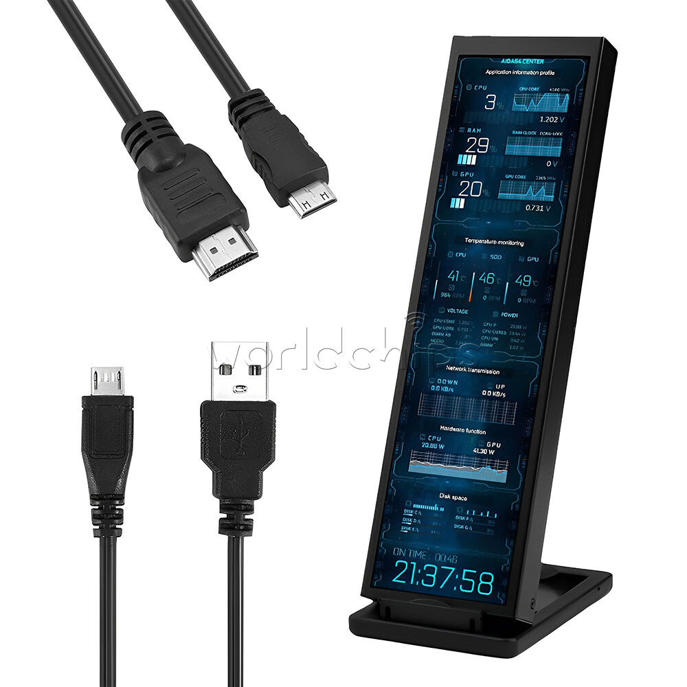 8.8"Long Strip LCD Screen 1920*480 USB-HDMI Sub-Display Monitor for Computer Car