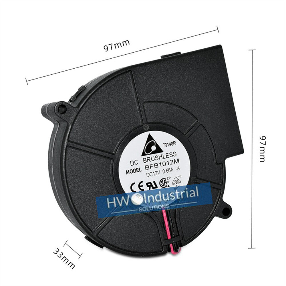 1/piece Delta BFB1012M 2-wire 12V 0.66A 9733 Centrifugal Turbine Blower Fan