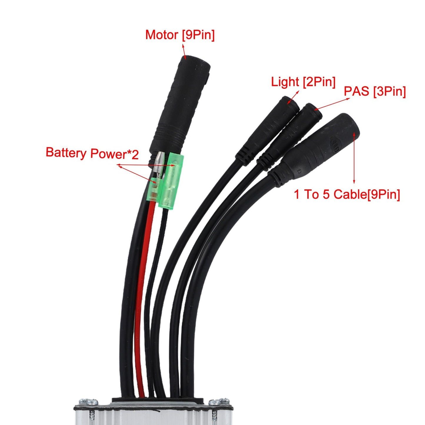 36/48V KT-25A E-bike Waterproof Controller W/Lightline For 750W Brushless Motor