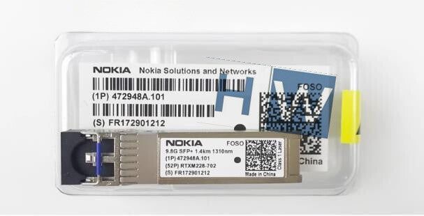 1Pc  FOSO 472948A.101 10 Gigabit Single Mode 9.8G 1.4KM SFP+Optical Module