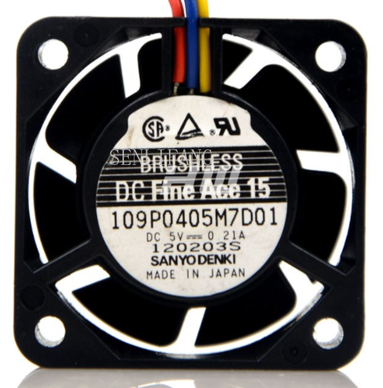 SANYO 109P0405M7D01 3 Wires Computer Cooling Fan DC 5V 0.21A 4015 40*40*15mm 4CM