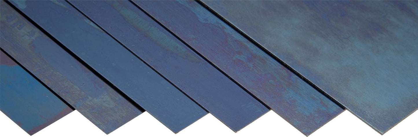 Spring Steel 1095 Shim Sheet Assortment, Blue Tempered, Polished Finish, AMS 512