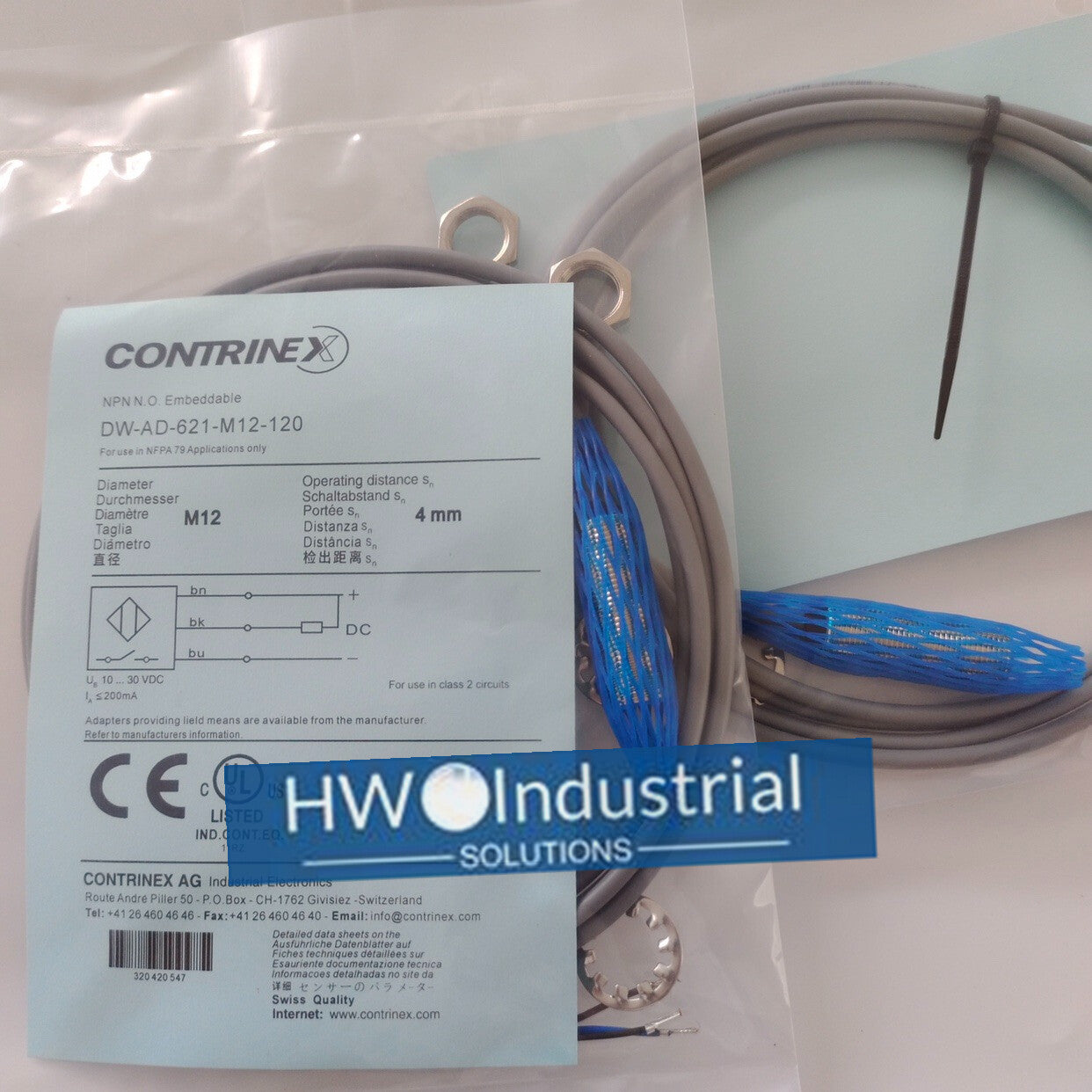 1PC DW-AD-621-M12-120 Contrinex Proximity Switch Sensor