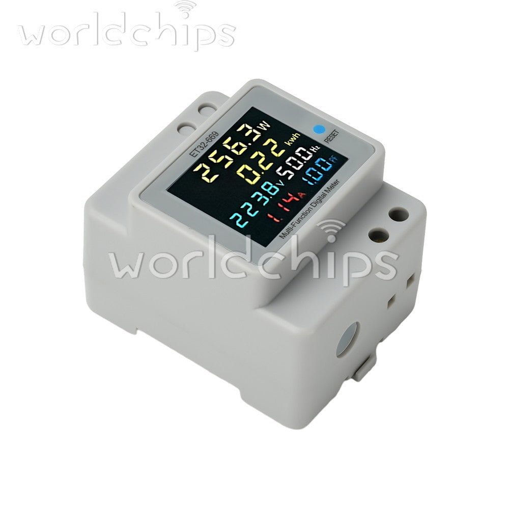 Multifunctional Digital Power Energy Monitor DIN-Rail Electricity Energy Meter