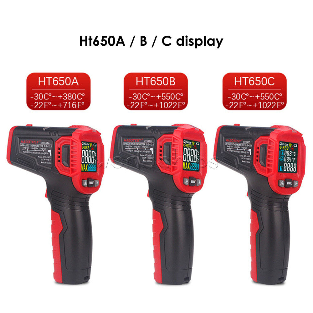 HT650 Laser Temperature Meter Non-contact Infrared Industrial Thermometer Tool
