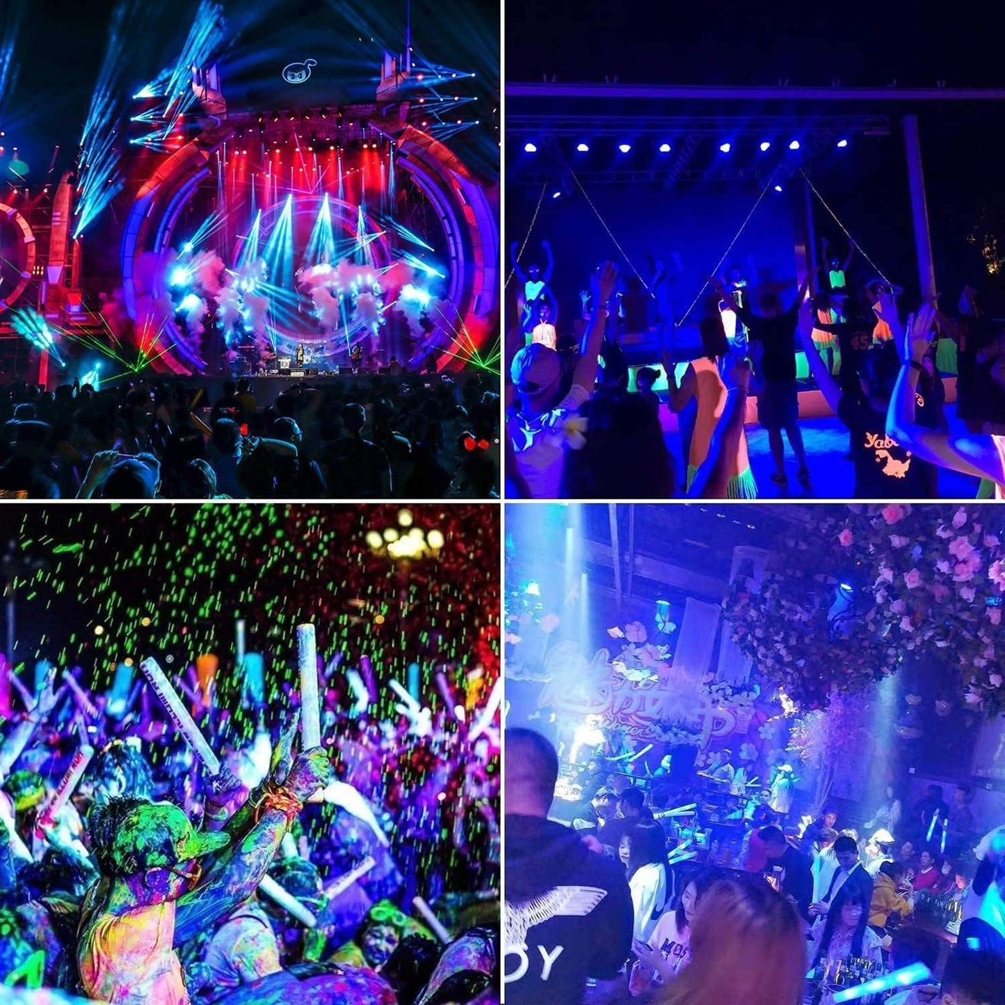 2-Pack 600W LED Black Lights, 395-410nm IP66 Waterproof for Glow & Stage