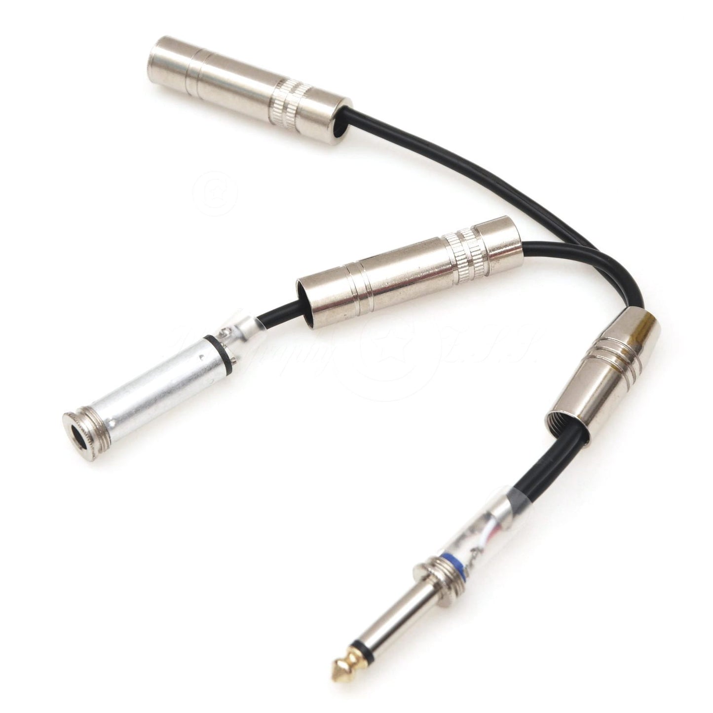 1/4 Inch Dual 6.35mm Mono Jack Splitter HiFi Audio Sys Cable Adapter Connector