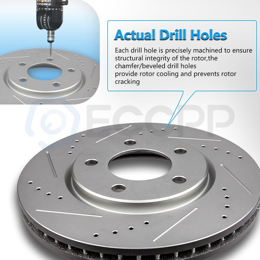 305mm Front Brake Discs Rotors For Chevy Silverado 1500 GMC Yukon 5.3L