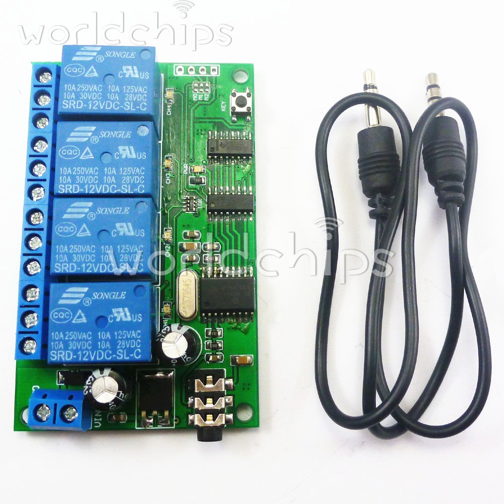 AD22B04 4-Channel MT8870 DTMF Audio Decoder Relay Remote Control Command Module