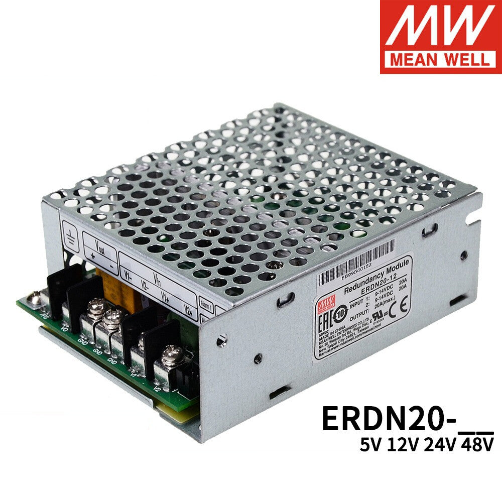 Mean Well Switching Power Supply ERDN20-5 12 24 48V 20A DIN Redundancy Module