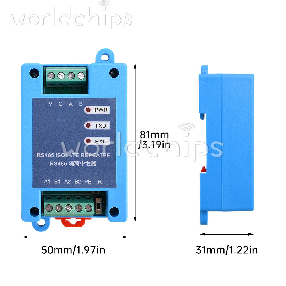 RS485 Wireless Transceiver Board Modbus RTU Module Communication Isolation DIN35