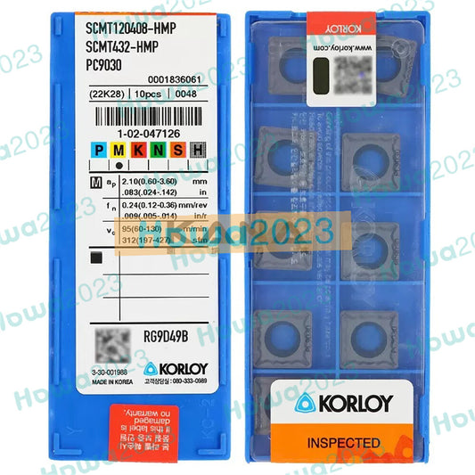 10pcs/Box KORLOY SCMT120408-HMP PC9030 SCMT432-HMP Carbide Inserts Turning Blade