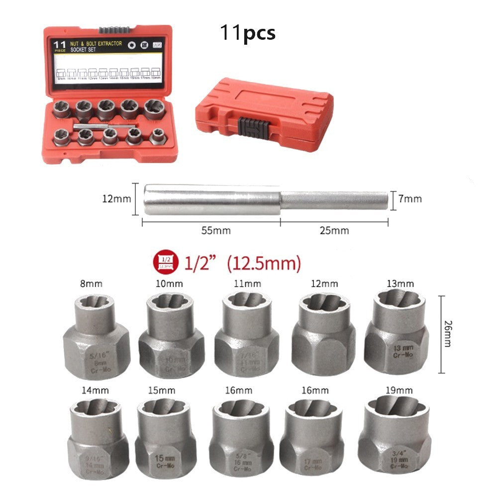 Reliable Stripped Bolt Remover Kit for Machinery and Automotive Repair