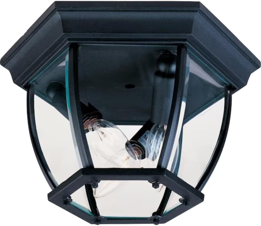 1020WT Crown Hill LED Light Bulb Compatible Aluminum Frosted Glass Outdoor Flush