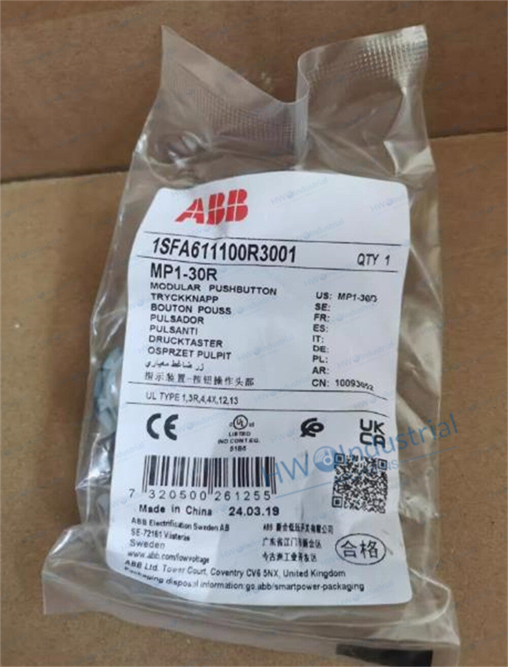 2/Pieces MP1-30R Red ABB Metal Flat Button Head MP130R Reset Type