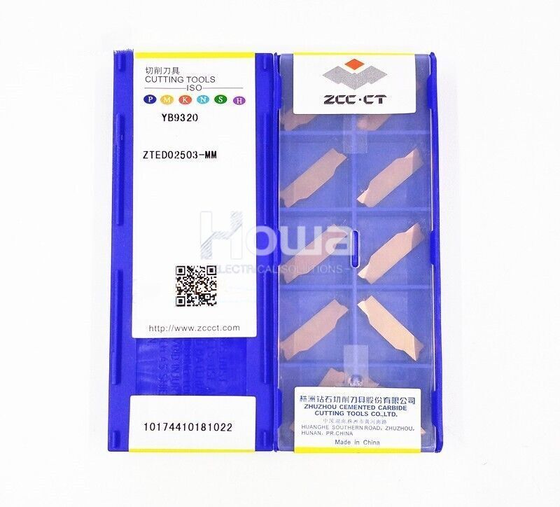 10Pcs/box ZCC.CT YB9320 ZTED02503-MM CNC Grooving Blade Carbide Inserts
