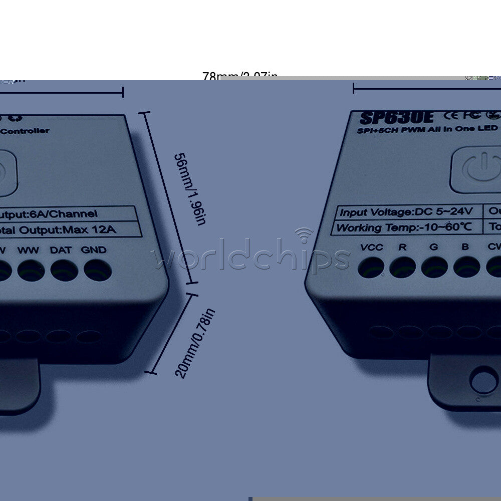 DC5-24V SP630E Controller Bluetooth APP Control For WS2811 WS2812B LED Lights