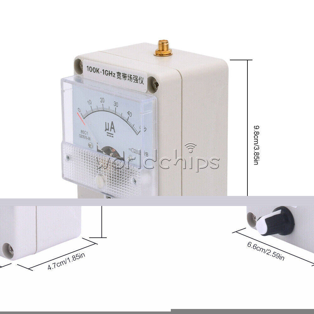 100KHz-1000MHz Field Strength Indicator Meter RF Signal Level Meter + Antenna