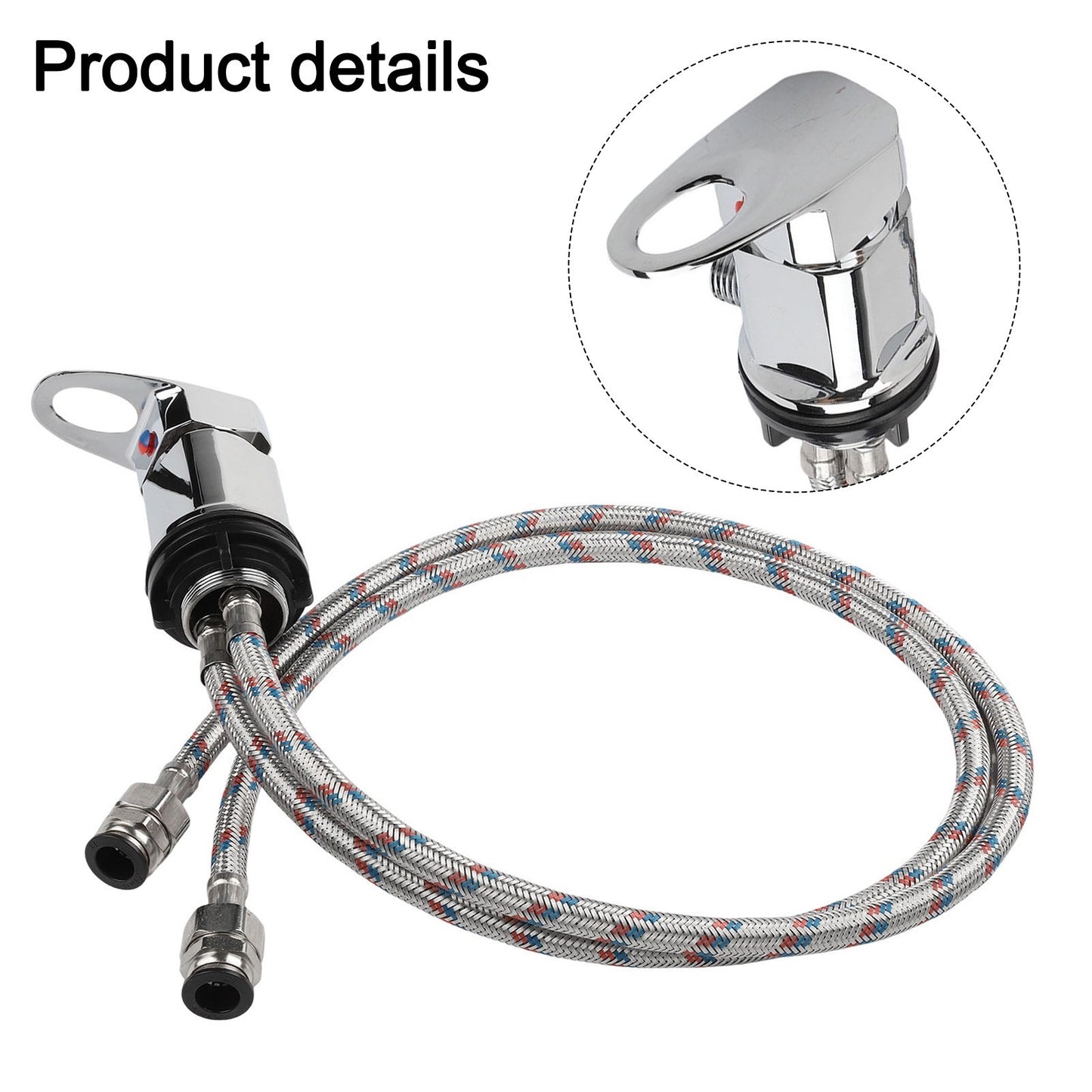 Shower Mixer Tap with 800mm Stainless Steel Tails for Motorhomes and Campervans