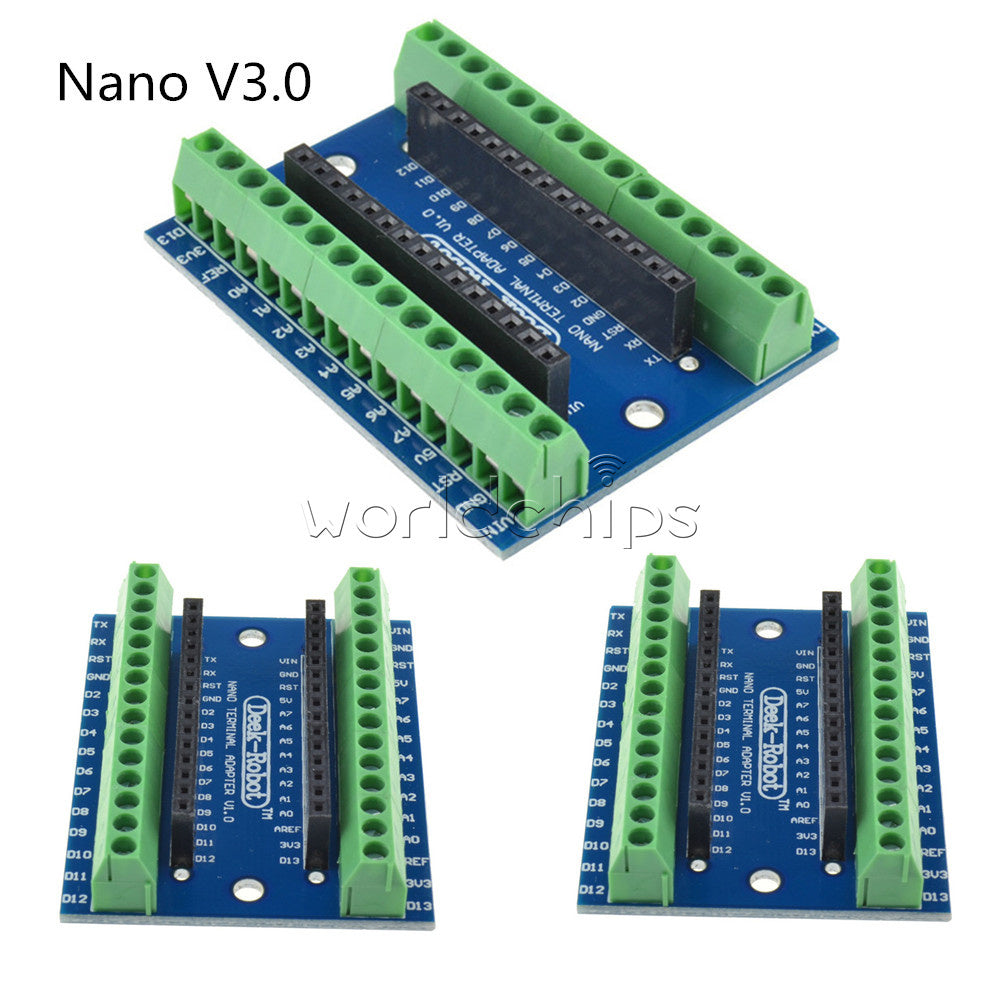 Terminal Adapter + Mini USB Nano V3.0 ATmega328 5V 16M Micro-controller Board