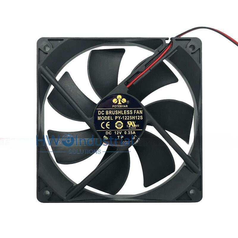 1PC PY-1225H12S 12V 0.35A 12CM Refrigerator Cooling Fan Size 120*120*25mm