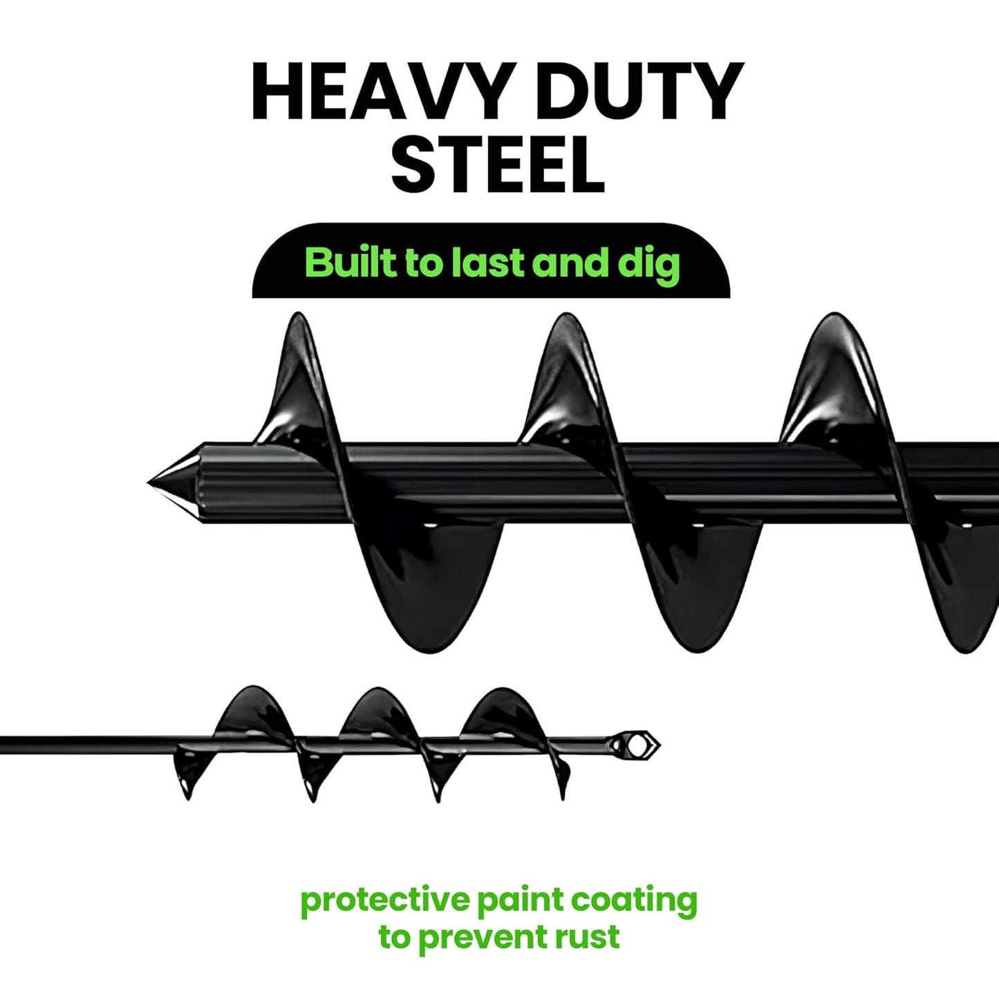 Auger Drill Bit for Planting 2 Pack 1.6 X 16 Inch & 3.5 X 16 Inch Set – Garden S