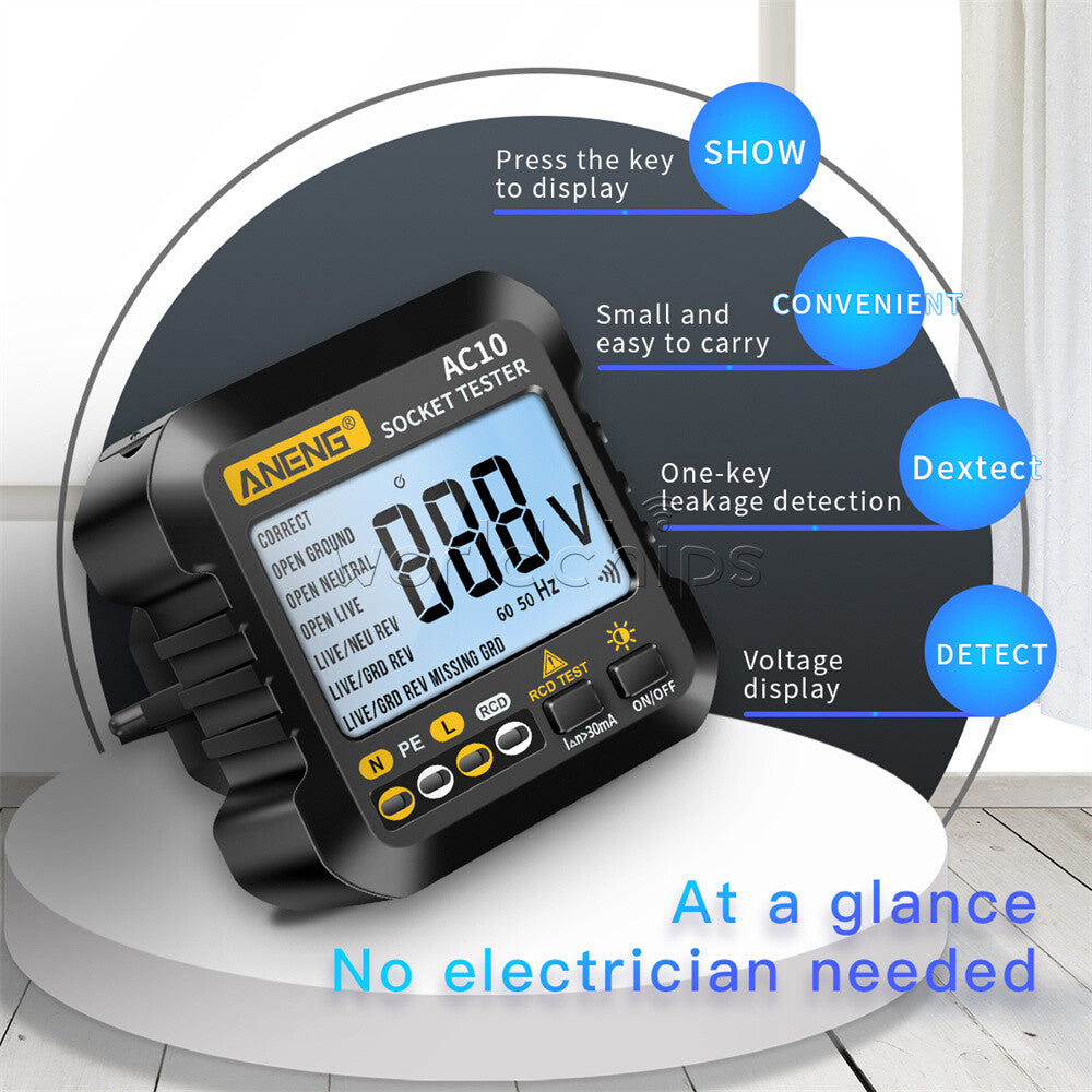 ANENG AC10 Socket Tester Voltage Test Zero Line Plug Polarity Phase Detector