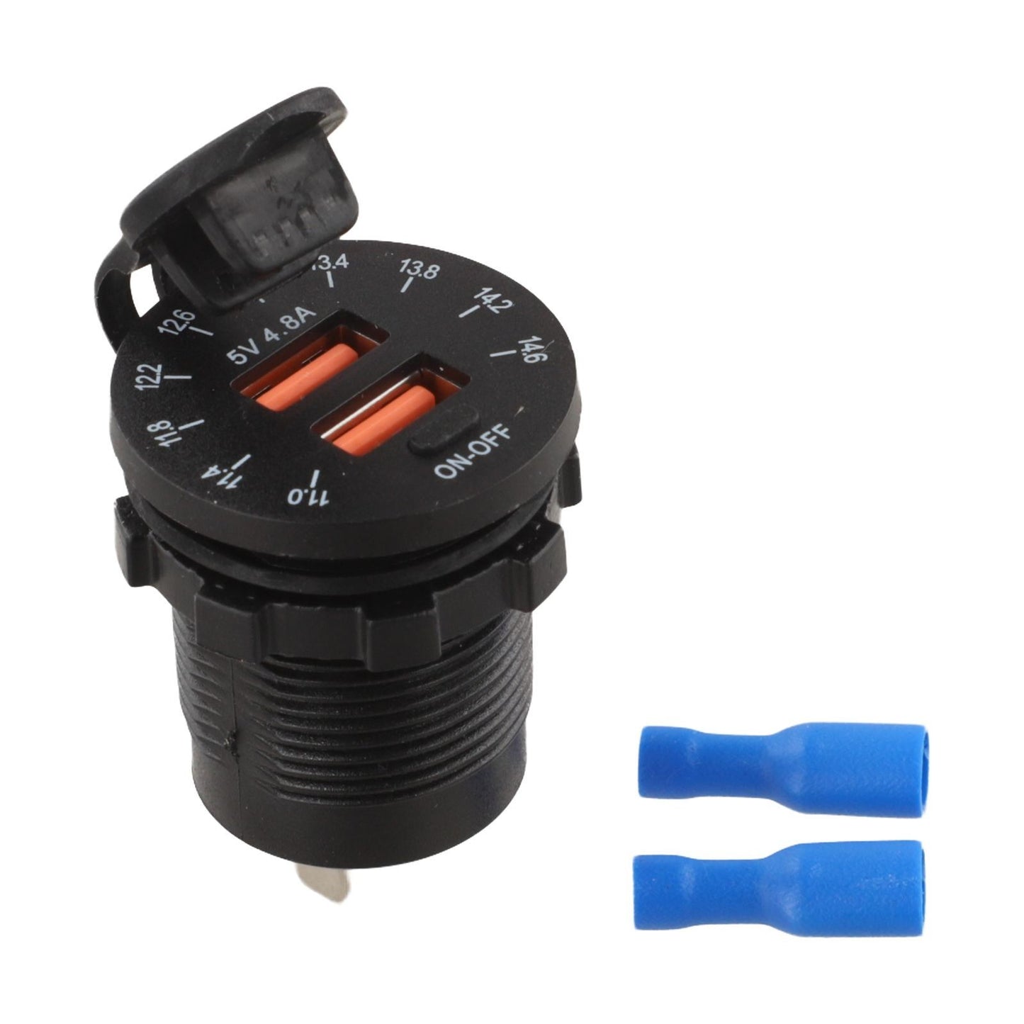 Dual USB Charger Socket with LED Indicator for Fast Charging in Vehicles