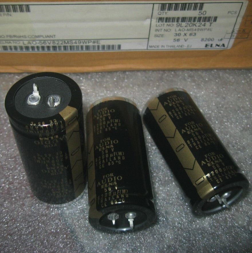 2PCS ELNA 56V 8200UF Electrolytic Capacitor For Audio Hi-Fi Filter 30*63MM