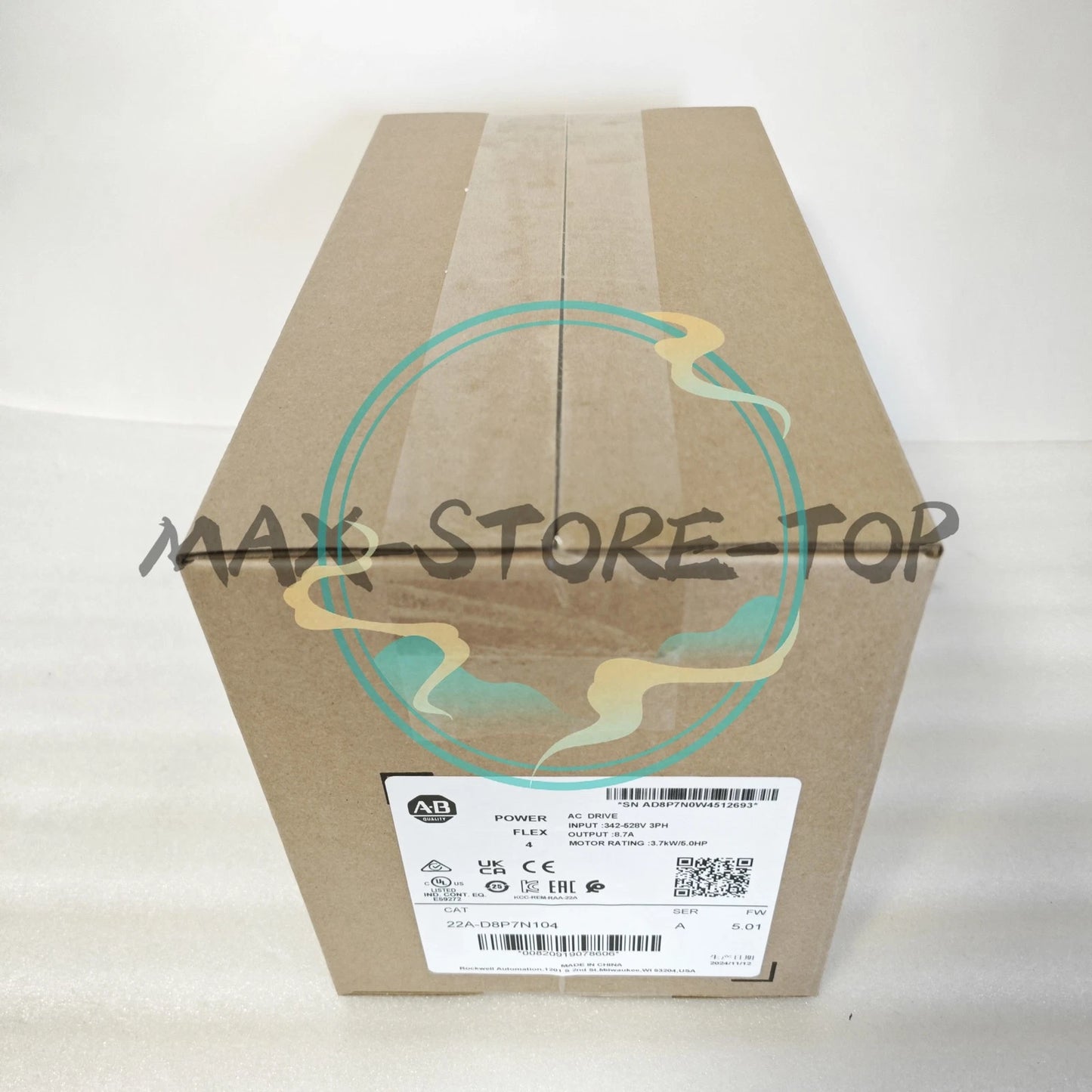 2022  Factory Sealed AB 22A-D8P7N104 PowerFlex 4 3.7 kW 5 Hp AC Drive