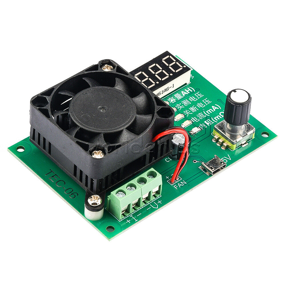 16W Electric Load Max 500AH LED Display TEC-06 Battery Capacity Tester With Fan
