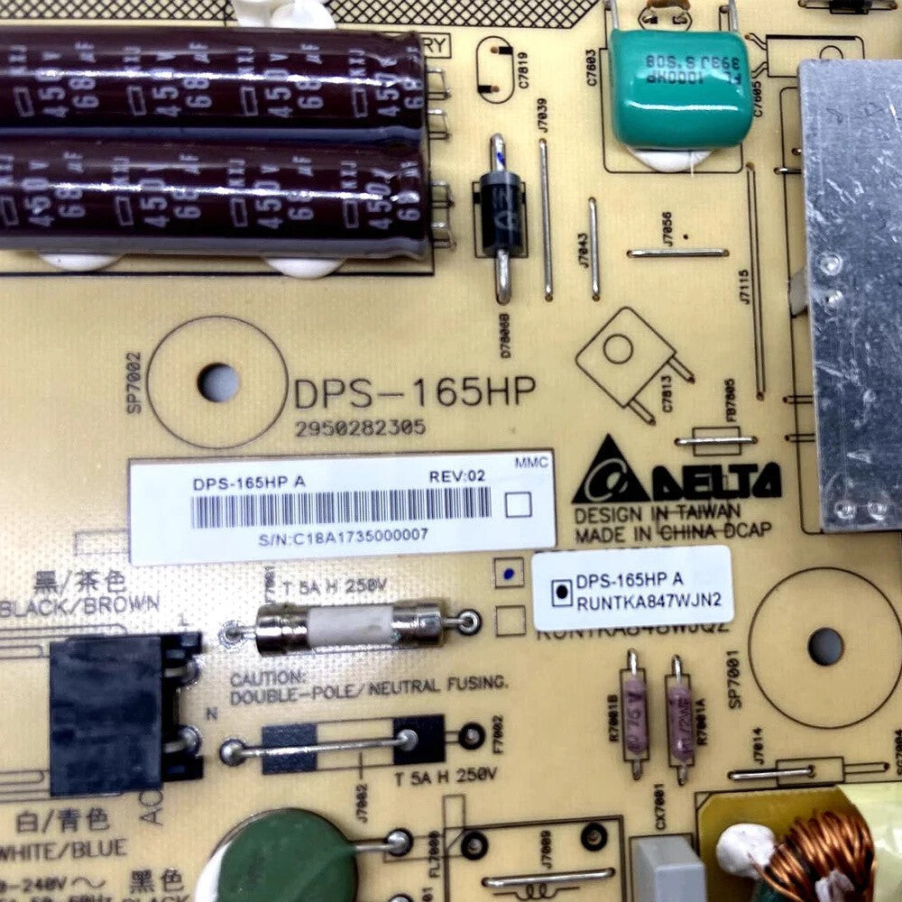RUNTKA847WJQZ DPS-165HP A Power Supply Board for Sharp LCD-60LX531A