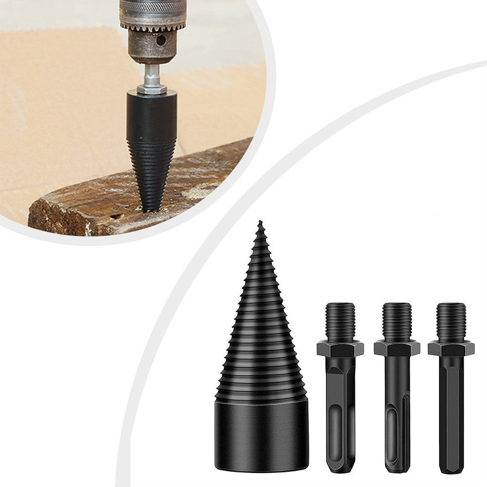4pcs Firewood Log Splitter Drill Bits Screw Cone Driver for Power Drills
